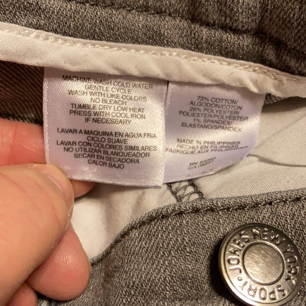 Jones NY stretch jeans size 12 gray - Picture 3 of 11